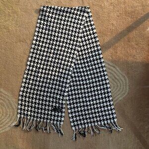 Scarf, attention Better CASHMERE Black & White LARGE Long Fringe Plaid